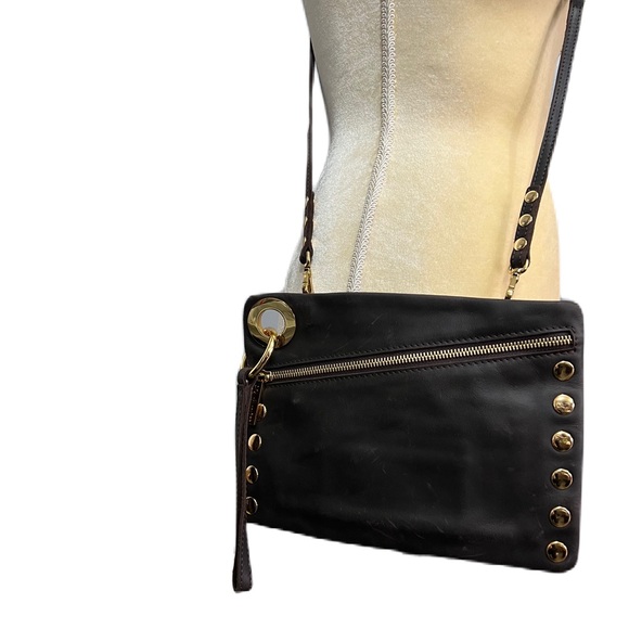 Hammitt Handbags - Hammitt Womens Dark Brown Pebble Leather Womens Crossbody Bag Clutch Wallet